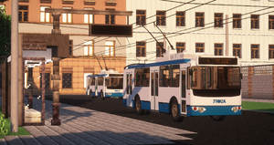 Конечная станция троллейбусов «Парк Встреч» около Троллейбусного депо №1.png